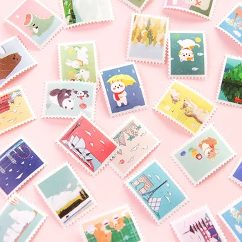 

1Pc Kawaii Adhesive Decor Stickers Cute Animal Stamp Stickers For Kids Gifts Scrapbooking DIY Photo Album Supplies Stationery