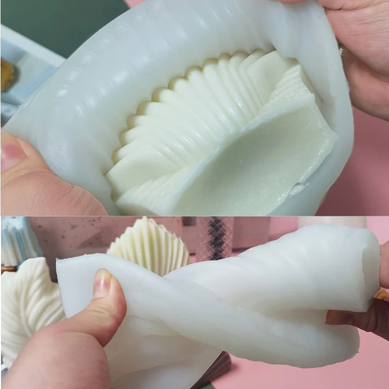 New Big Coral Shell Shape Candle Silicone Mold 3D Aromatherapy Handmade Soy Wax Candle Crafts Mould Forms Plaster Home Decor