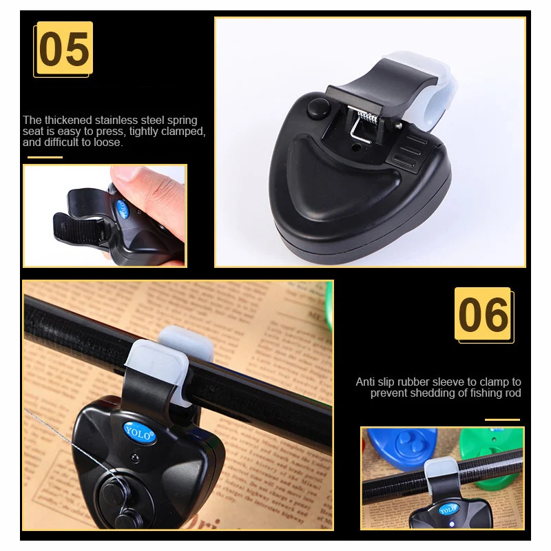 Black Small MINI Electronic Wireless LED Sound Fish fishing Alarm Mat Sensitive Running Free Bite Accessories ABS Shipping