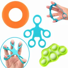 3 pçs silicone dedo pinça conjunto faixas de resistência aperto mão força trainer para extensor exercício recuperação crossfit fitness