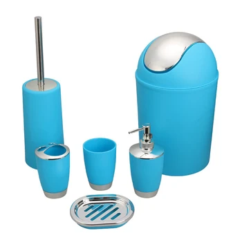 

6Pcs Bathroom Set Accessory Bin Soap Dish Dispenser Bottle Toothbrush Holder Set Home Bathroom Products Wash kit Bathroom