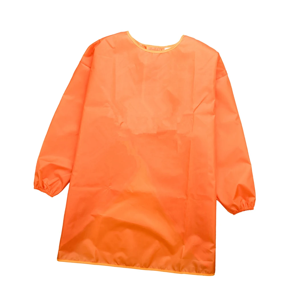 Водонепроницаемая детская накидка для творчества, Детские фартуки с длинными рукавами для рисования, размер для кормления/М/Л - Цвет: Orange L