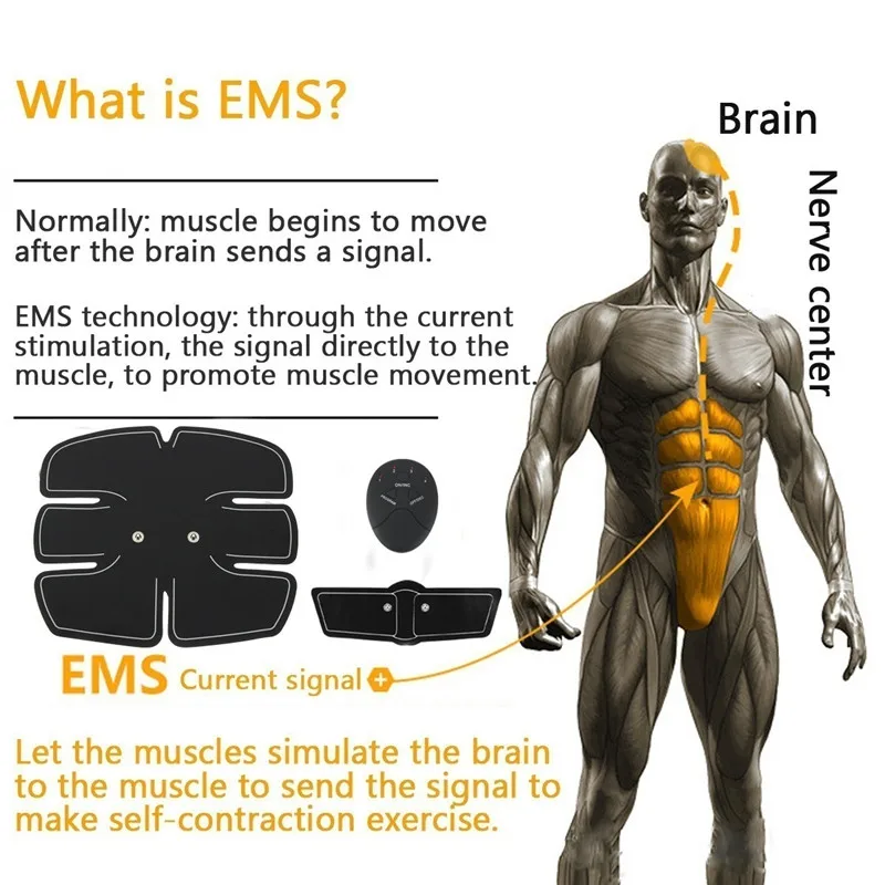 Электро стимулятор мышц EMS ABS электростимулятор абдоминальный Электрический