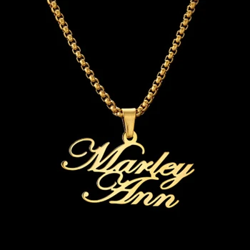 

Customed Stainless Steel Necklace Double name Necklace Personalized Nameplate Necklaces Birthday Jewelry AAA Quality