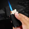 Metal Gas Lighter Butane Turbo Lighter Two Flames Cigarettes Lighters Metal Lighters Smoking Accessories Gadgets for Men ► Photo 3/6