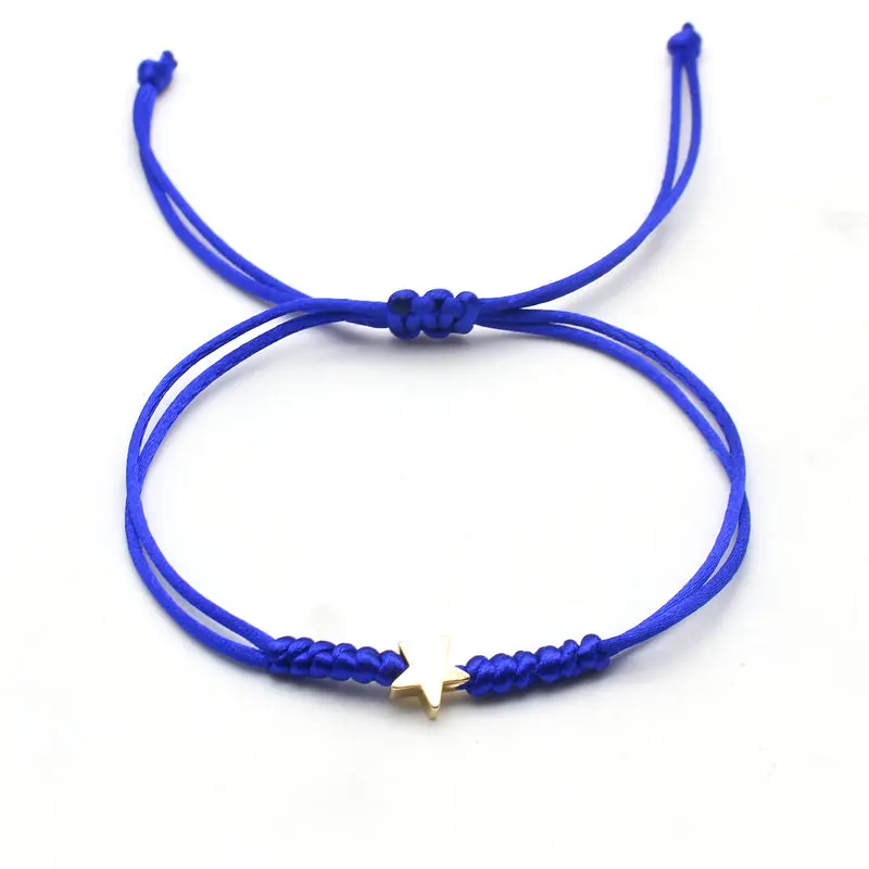 Gold Silver Colour Star Bracelet Couple Wish Good Lucky String Braided Simple Adjustable Charm Bracelets for Men Women Jewelry 5