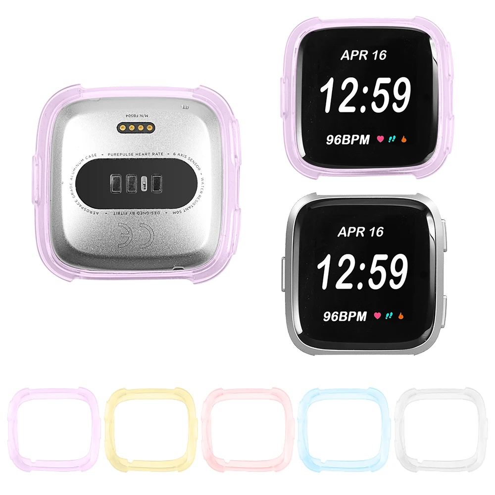 Oulucci ТПУ чехол покрытие часов чехол для fitbit versa силиконовый чехол ультра-тонкий гальванический защитный для fitbit versa Smart Band