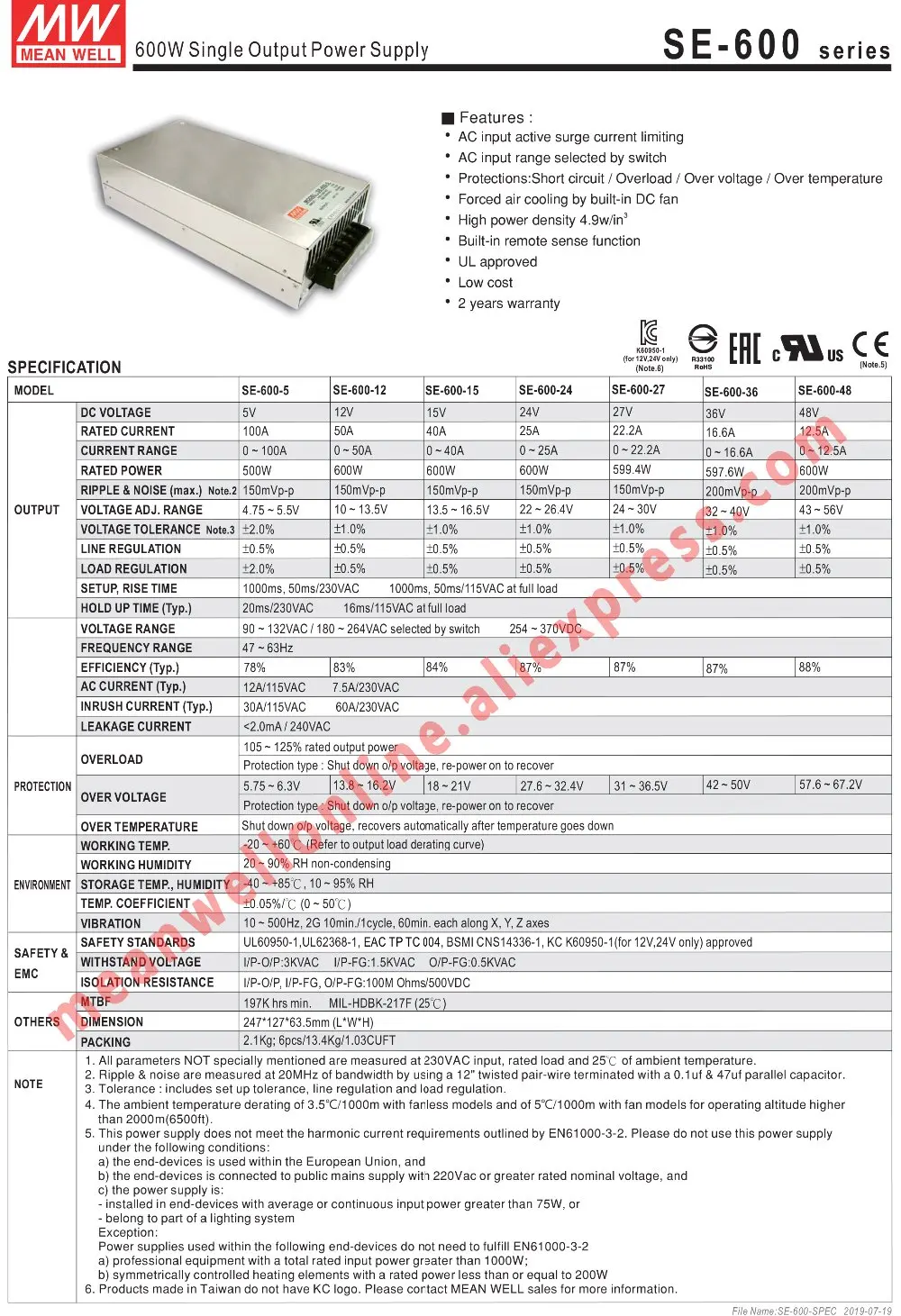 SE-600-SPEC-1