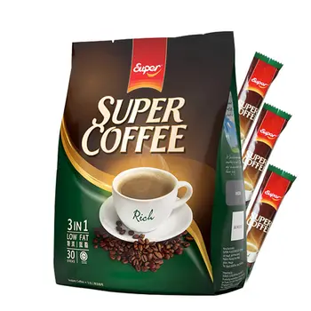 

Free shipping 600g/bag Malaysia imported super brand espresso three-in-one instant white coffee sticks in bags