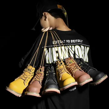 

New Winter Boots Mens Shoes Fashion Snow Cowboy Botas Casual Outdoor Male Shoes Adul Lace-up Ankle Military Boots Men Plus size