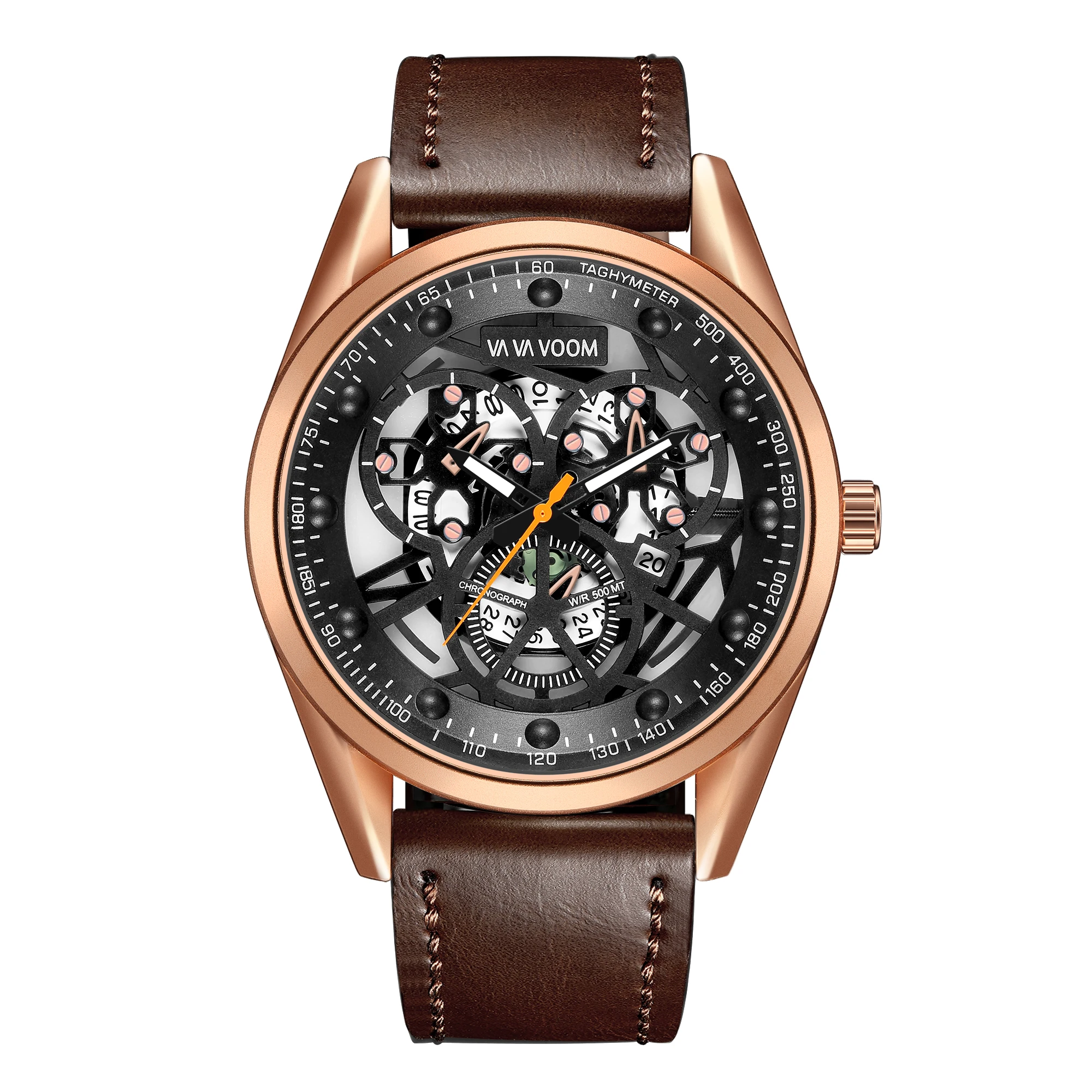 

3D Transparent Dial Men's Watches Waterproof Fashion Sports Business Men's Quartz Watch Date Display Leather Strap Man Watch