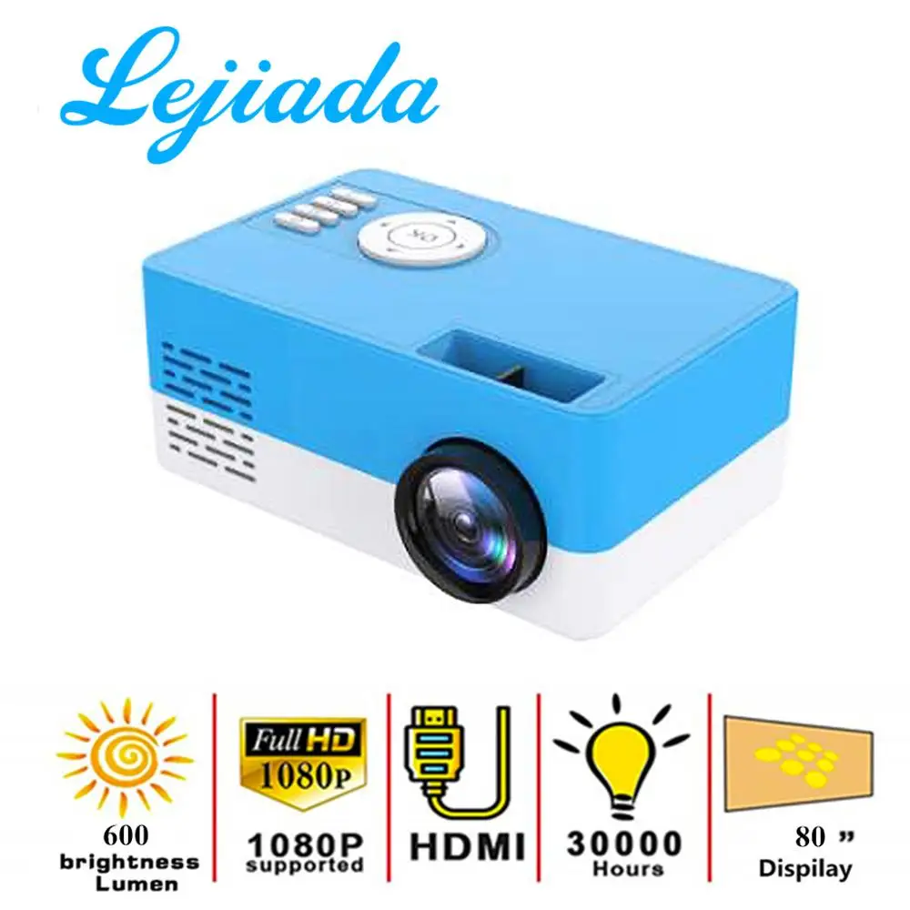 Светодиодный мини проектор LEJIADA J16 домашняя поддержка 1080P full HD HDMI USB аудио