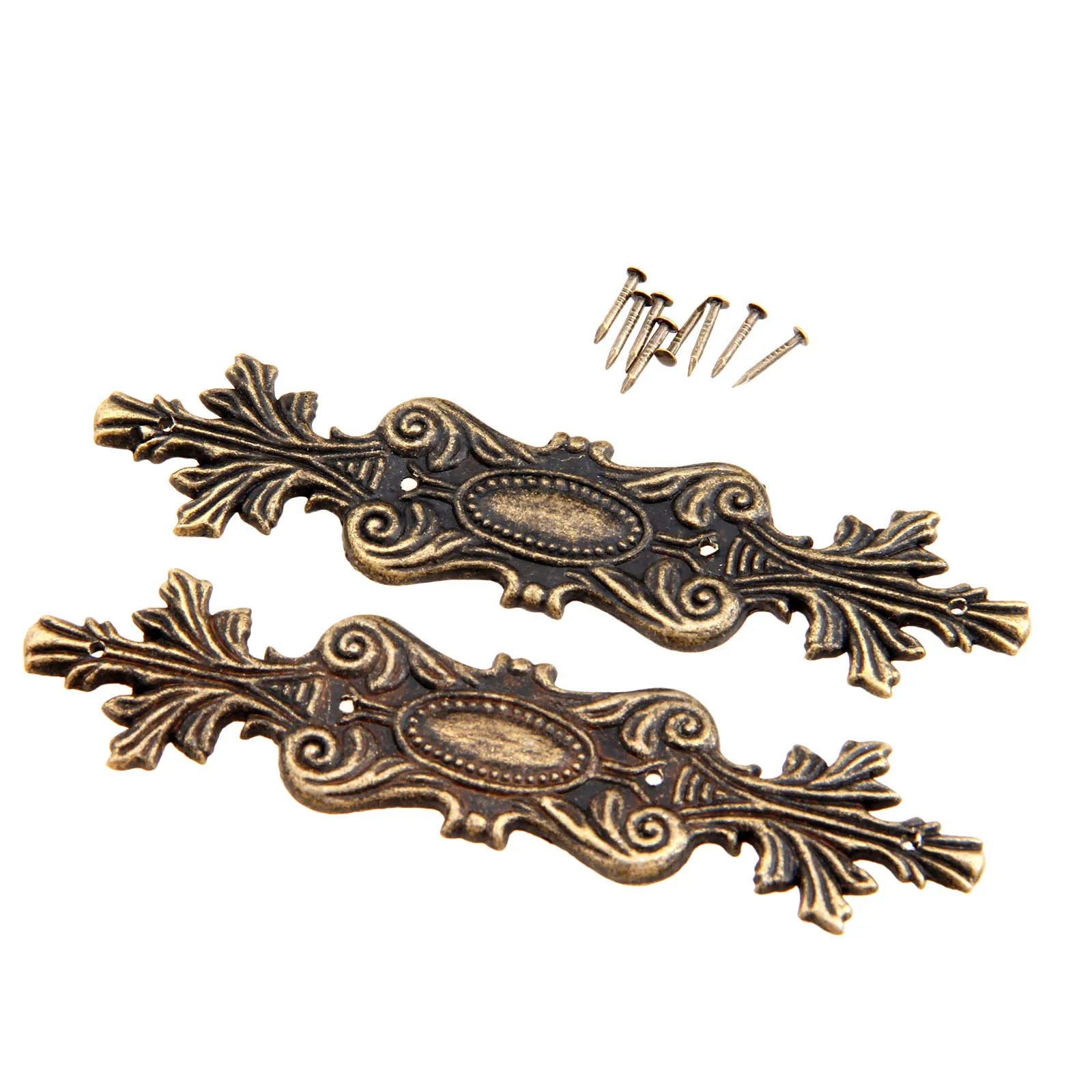 2pcs Decorative Corners Bracket Retro applique Antique Bronze Box Feet Leg Protectors Furniture Fittings Accessories Iron 10cm furniture hardware angled furniture hardware furniture corner protector decorative corner cover wood box feet protector metal decorative protectors