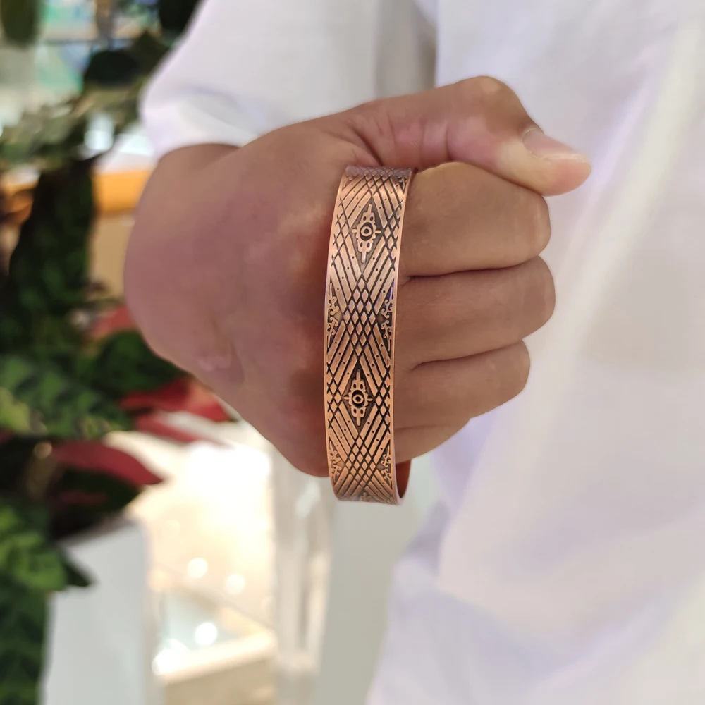 Pure Copper Magnetic Bracelet 15mm Wide Adjustable Cuff Bangles for Men Arthritis Pain Relief Magnetic Therapy Jewelry bangle bracelet magnetic bracelet
