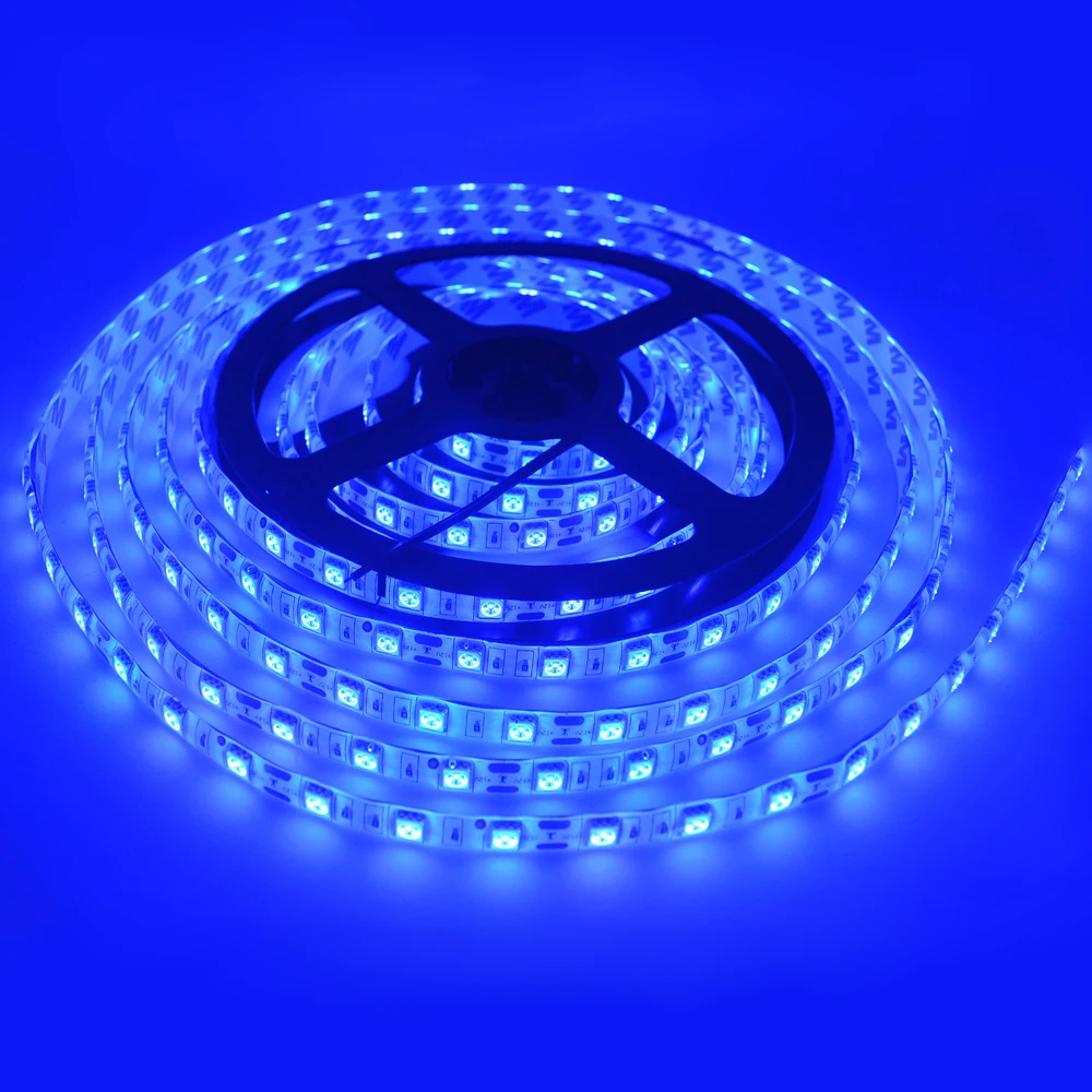 5 м 300 светодиодный 5050 SMD DC 12V Водонепроницаемый IP65 гибкий Светодиодные ленты светильник белый RGB вечерние светильник Праздник Светодиодный Ночной светильник, настольная лампа, лампа - Испускаемый цвет: Blue