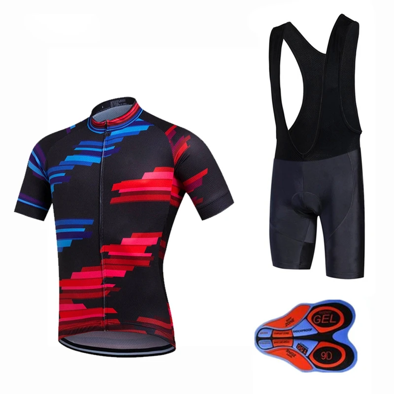 men cycling set Женские и мужские велосипедные майки, набор велосипедной одежды, командная одежда, быстросохнущие гелевые комплекты с нагрудником, одежда Ropa Ciclismo uniformes Maillot, спортивная одежда - Цвет: men cycling set