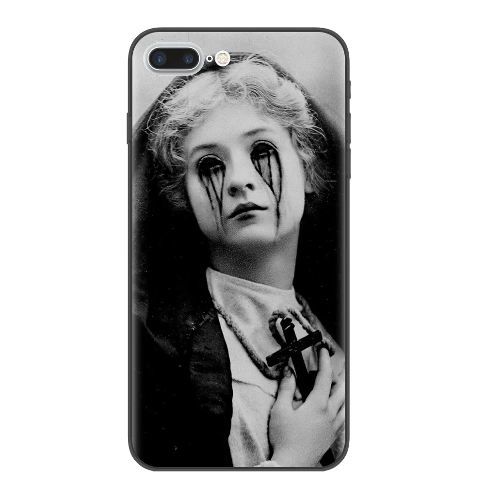 Монахини сестра силиконовый мягкий чехол для iPhone XS Max XR X 8 7 6 6S Plus 5 5S SE черный бант