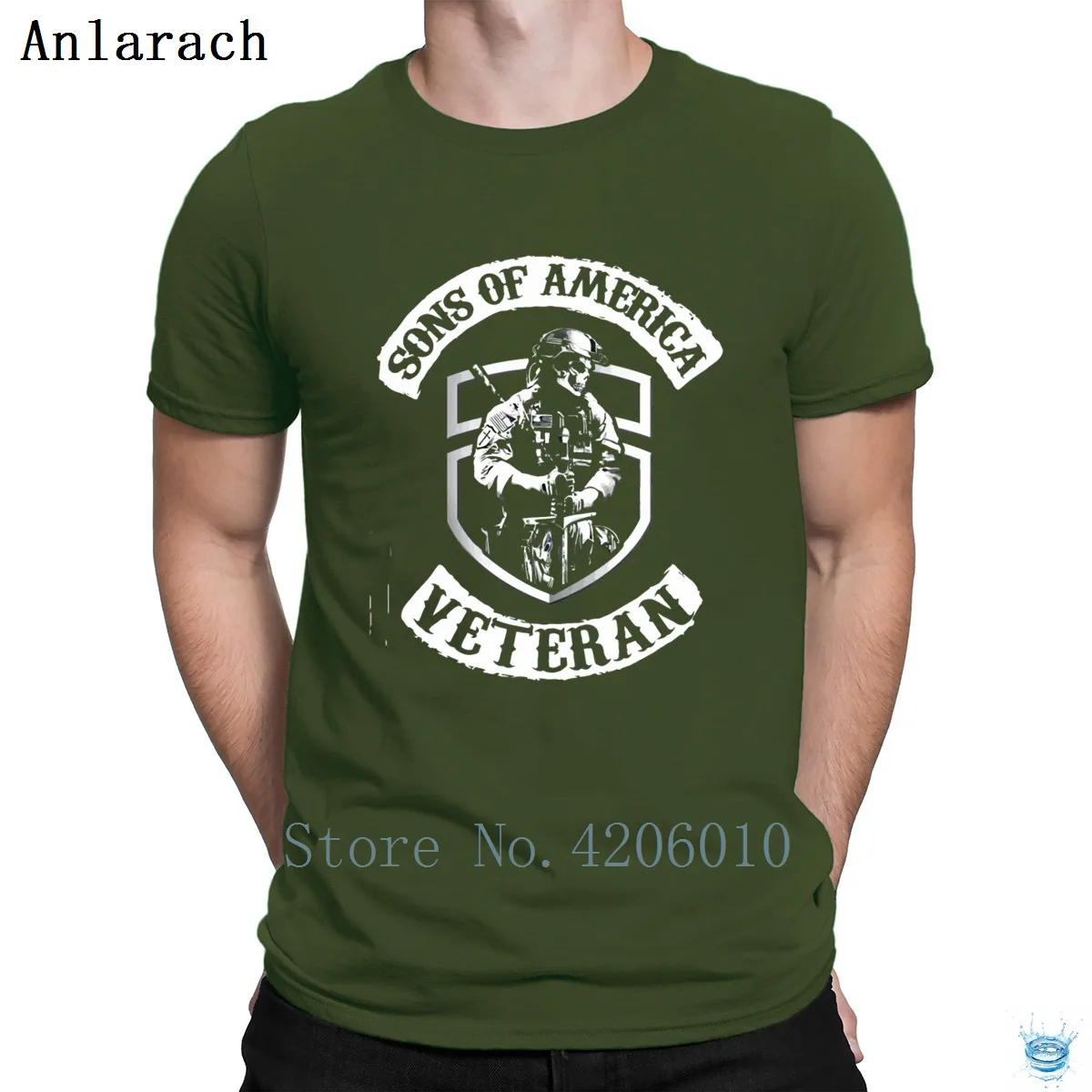 Футболка с надписью Son Of America Veteran Awesome Designing Comical Crew Neck для мужчин