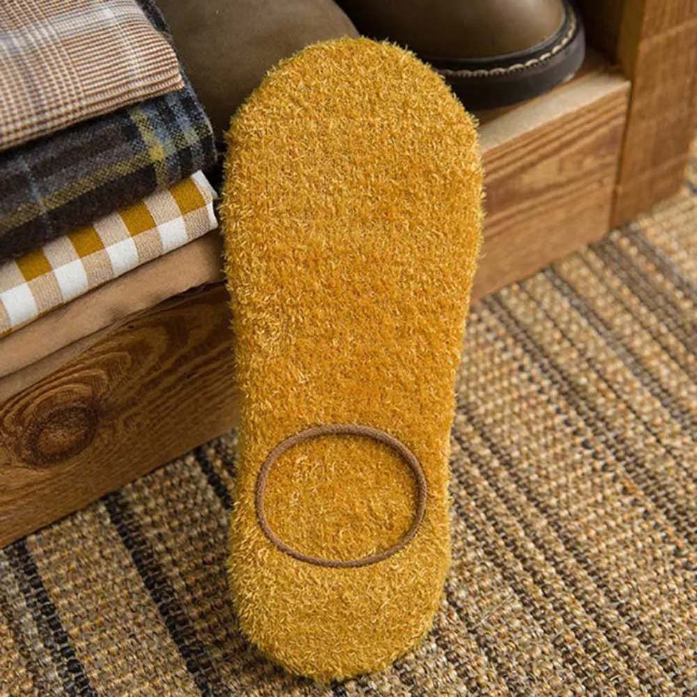 yellow Женские осенне-зимние домашние теплые бархатные короткие носки, теплые мягкие носки, короткие носки без пятки, женские носки-башмачки - Цвет: yellow