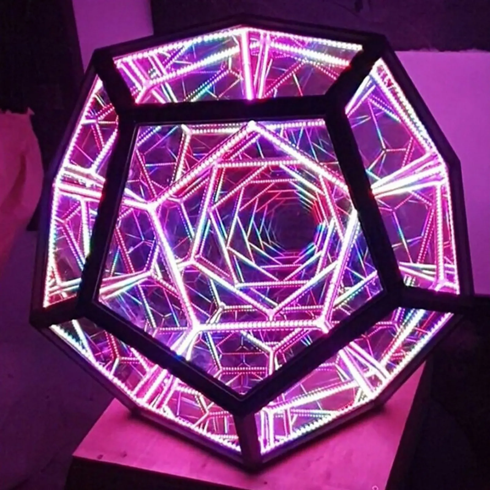 Christmas Infinite Dodecahedron Color Art Light Usb Charging Decorative Lamp Home Desktop Decoration Aesthetic Room Decor led table lamp,ornament crafts,three dimensional night lamp