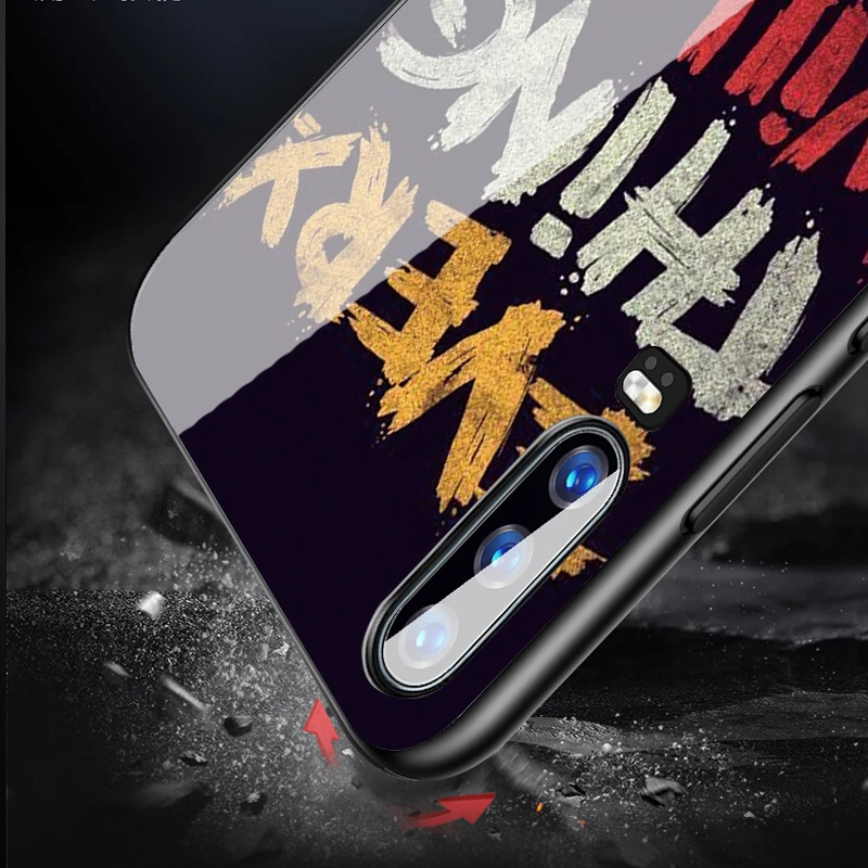 Черные чехлы с закаленным стеклом для huawei Honor 9 10 Lite P30 P20 mate 20 Lite глянцевые Чехлы под мрамор чехол для huawei P smart Z Nova 3