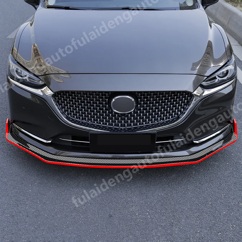 Для Mazda 6 Atenza- передний бампер спойлер накладка из углеродного волокна ABS глянцевый чёрный для автомобильного стайлинга