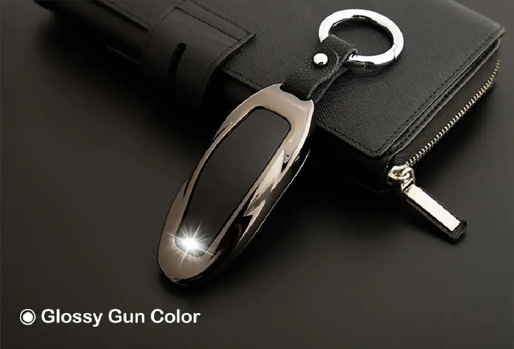 gun color forModel S Автомобильный чехол для дистанционного ключа защитный чехол для Tesla модель S металлический автомобильный брелок для ключей Автомобильный ключ протектор для Tesla модель X - Название цвета: gun color forModel S
