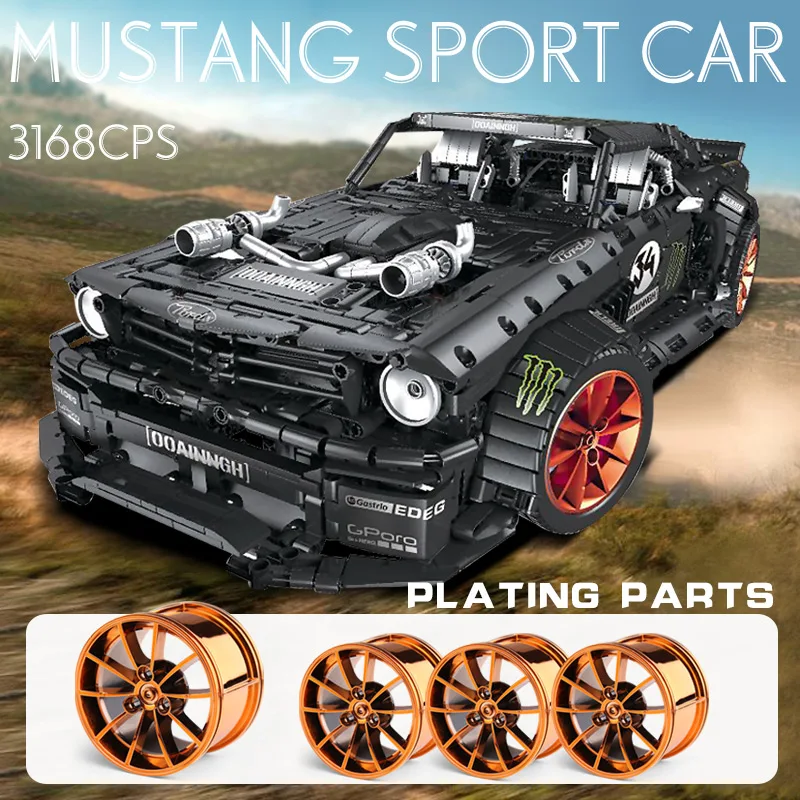 Дешево 2019 Новинка 1965 Ford Mustang Hoonicorn гоночный автомобиль fit Technic MOC 22970 FIT 20102 строительные блоки кирпичи детские игрушки подарок