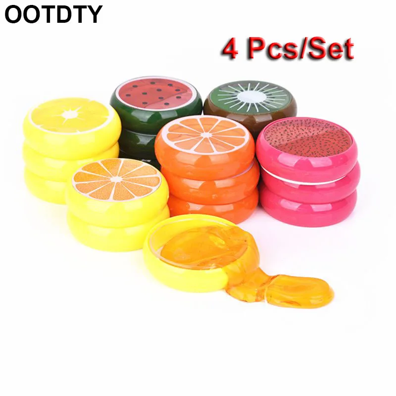 

4pcs Fruit Slime Toy Magnetic Polymer Clay Color Crystal Slime Mud Transparent 4cm