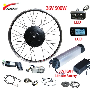

20-700C Front and Rear Hub Motor Wheel 36V 500W eBike conversion Kit 36V10AH Lithium Battery ebike Electric Bike Conversion Kit