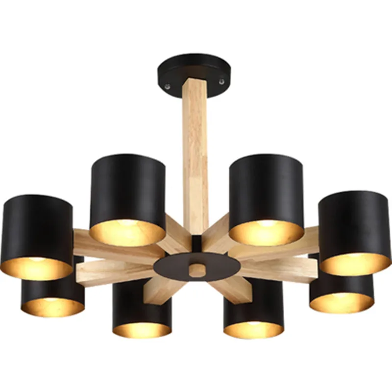 

Nordic Lampadario E27 Con Paralume Ферро за Soggiorno Apparecchi di Illuminazione Suspendsion Lamparas Legno блеск