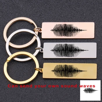 

Private Customized Key Chain For Special Gift Voice Waves Engraved Lover Friends Birthday Anniversary Gifts Key Pendant Charming