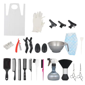 

Hairdressing Tool Multipurpose Daypacks Hair Dyeing Kit Hairbrush Hair Clips Neck Duster (Random Color) Hairdressing Tools