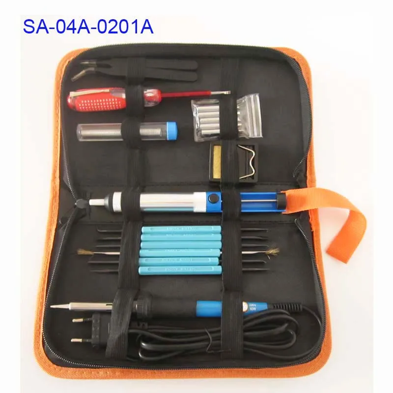 MEITEN SA-04A-0201A 60W Adjustable Temperature Tool Kit with 5 Pcs Tips Desoldering Pump Portable Welding Repair Tools