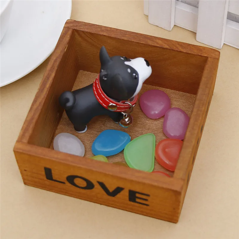 

1 PCS LOVESquare Wood Storage Box High Quality Home Retro style Mini Jewelry Flower Pots Succulent Plant organizer boxs