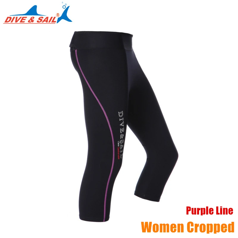 Мужские и женские 1,5 мм Неопреновые штаны для дайвинга/укороченные штаны теплый гидрокостюм для подводного плавания для дайвинга Rowwing Sailing Rashguard Surfing Pants - Цвет: Women Cropped Purple