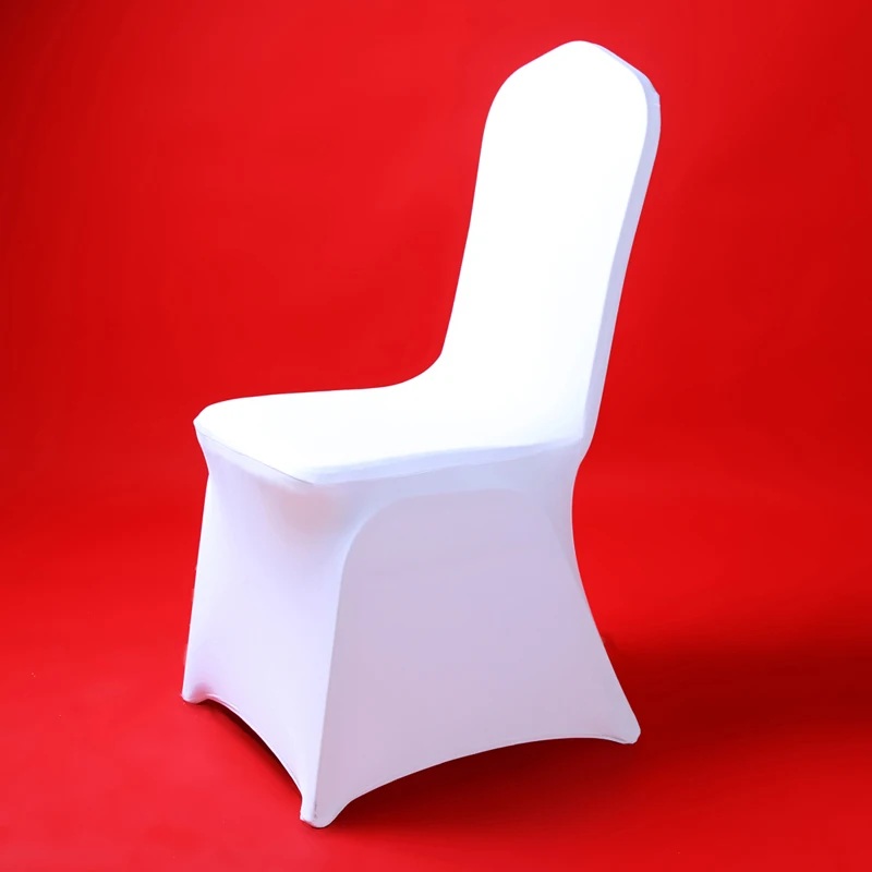 

50/100pcs Spandex White Wedding Chair Cover For Hotel Banquet Dining Party Office Chair Slipcover