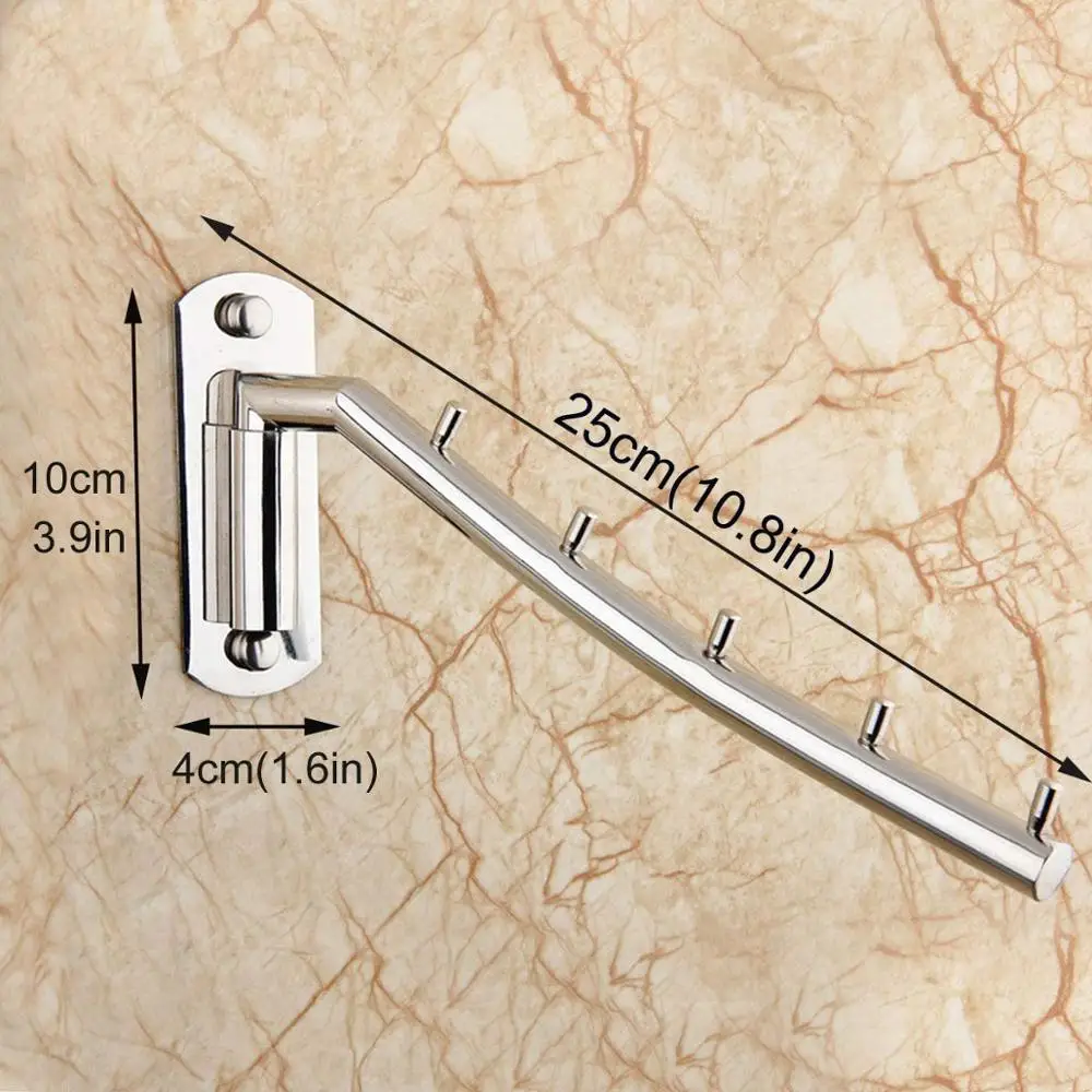 Clothes Hanger Rack Swing Arm Stainless Steel Swing-Arm Wall