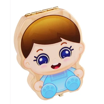 

Baby Tooth Box Kids Organizer Milk Teeth Wooden Storage Baby Teeth Box For Boy Girl Save Teeth Umbilical Cord Lanugo,Blue