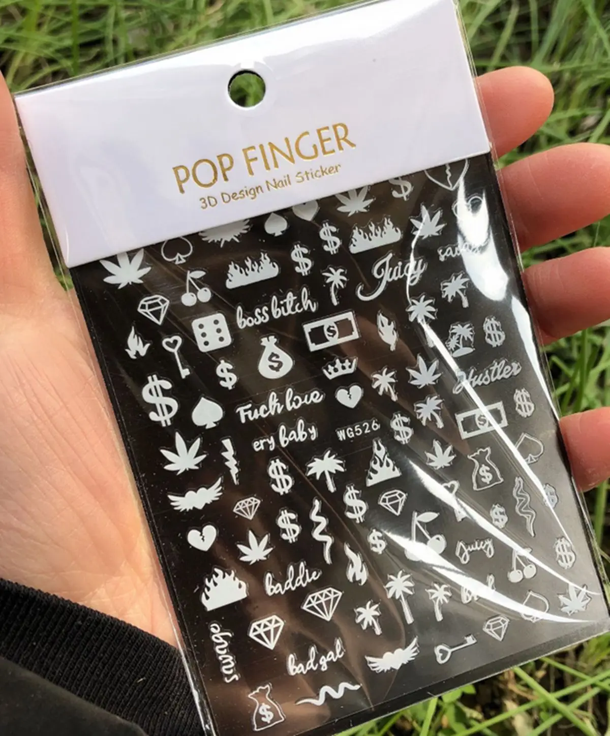 1PCS Multi-Color Laser Reflective Alphabet Nail Art Sticker Kit