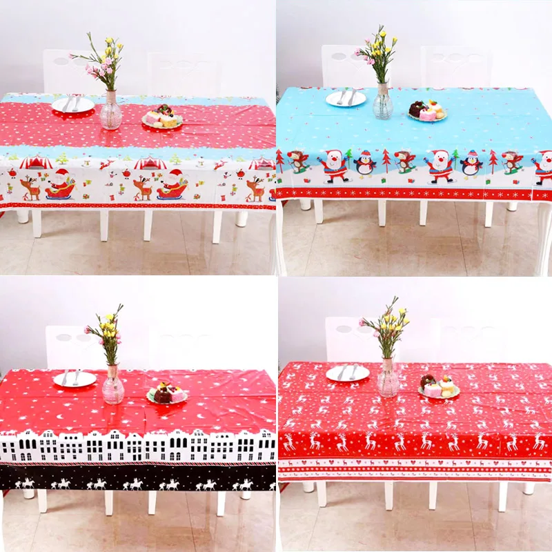 

2020 New Year Christmas Tablecloth Kitchen Dining Table Decoration Home Rectangular Party Santa Claus Elk Table Covers Ornaments