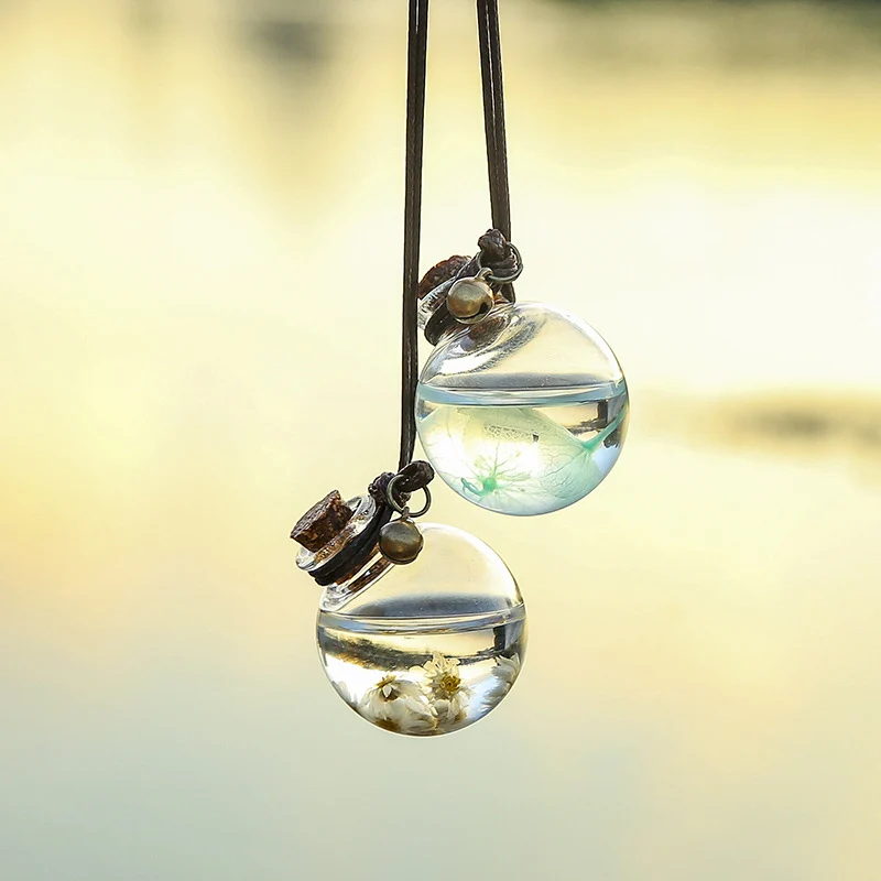 

Car Air Freshener With Flower Auto Ornament Perfume Pendant Storage Bottle