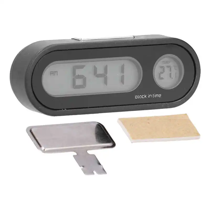 Car Thermometer Night Light Electronic Backlight Car Dashboard Clock Home Office Outdoor Mini Digital Clock wall clock