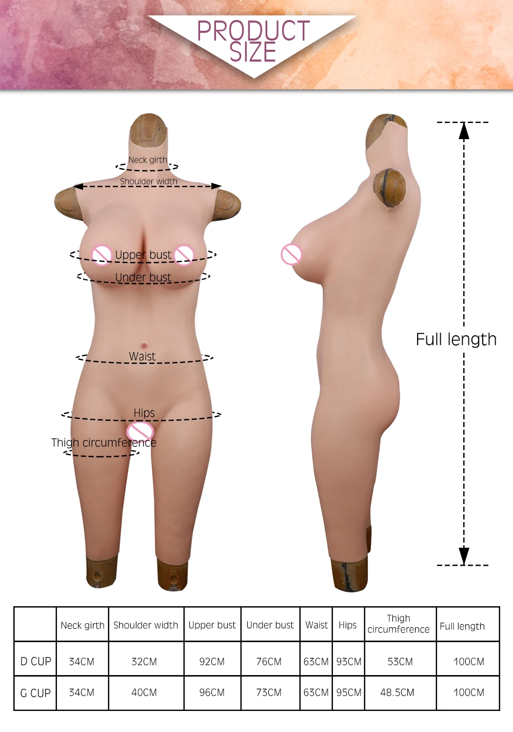 Eyung Crossdresser Shemale Sissy Drag Queen Realistic Silicone Breast Forms Fake Boobs Vagina Hip Enhancer Bodysuit D G Cup (2)
