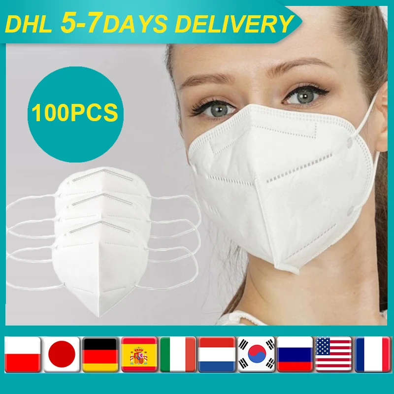 

DHL 100pcs Face Masks Reusable Filter Mask Face Mouth Mask Respirator Filtration 95% anti dust Protective Masks for Kids Adult