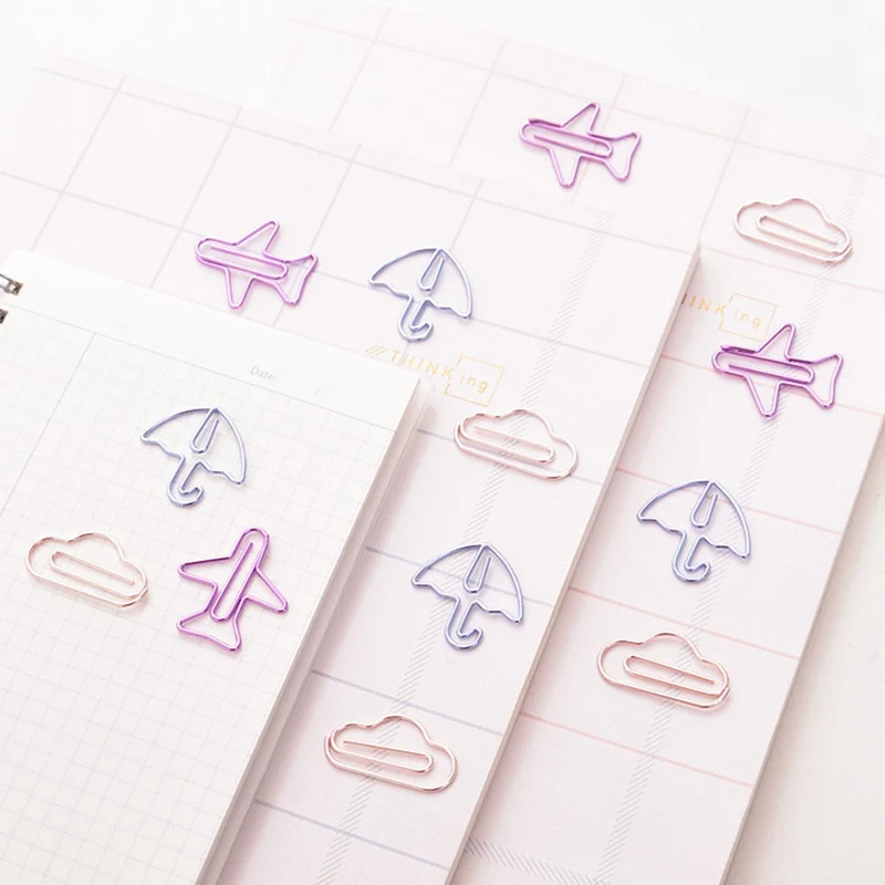 12 шт./компл. мультяшная форма мини-скрепки для бумаги Kawaii Канцелярские прозрачные скрепляющие зажимы фотографии билетов заметки письмо скрепки канцелярские принадлежности