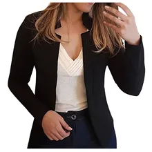 Vestes à manches longues solides pour femmes, manteau pour dames, Slim, petit costume, blazer pour femmes, élégant, veste 