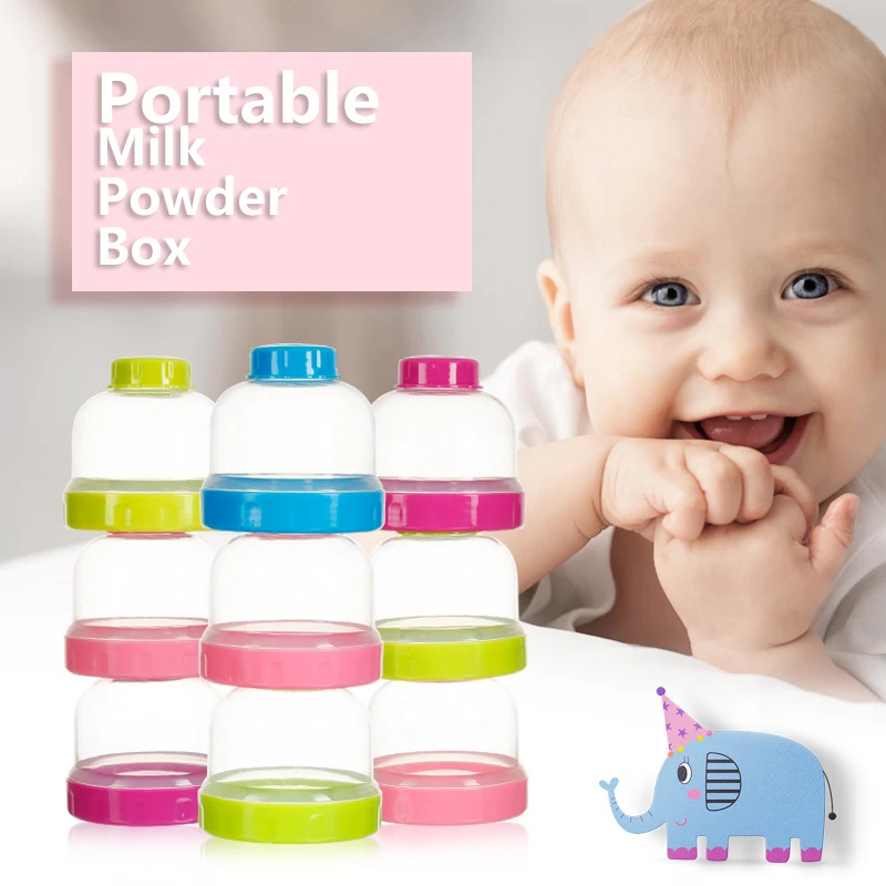 

3 Layer Container Essential Cereal Simple Style Boxes Practical Box Portable Baby Food Storage Infant Feeding Milk Powder Bottle