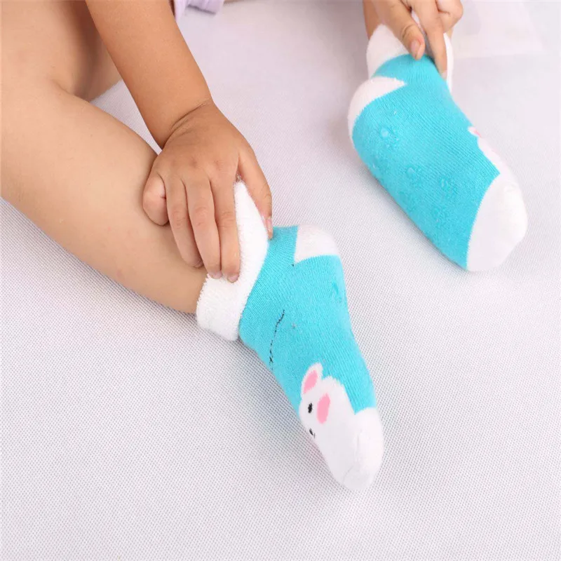 Brand New Baby Sock Cotton Anti-Slip Short Cute Warmer Unisex Kids 5 Pairs Set Patchwork Winter Warm Print Free Shipping