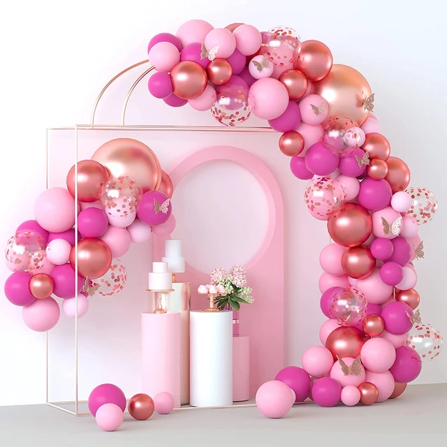 Kit de arco de Globos para cumpleaños de niñas, 100 piezas, rosa, rojo, 22  pulgadas, Disco, 4D, Globos de aluminio, decoración para despedida de  soltera, suministros para Baby Shower - AliExpress